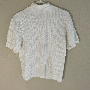 CASUAL CORNER SHORTS SLEEVE SWEATER SHIRT PULLOVER COTTON/RAYON SIZE L